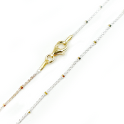 Buy White Sterling Silver Chain with Gold Plated Cubes